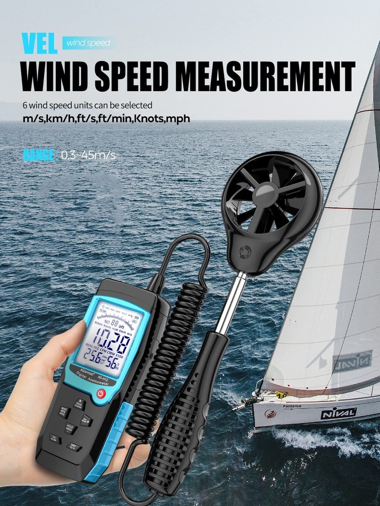 Aicevoos H12 Digital Anemometer Handheld Wind Speed Meter with Extended Wind...