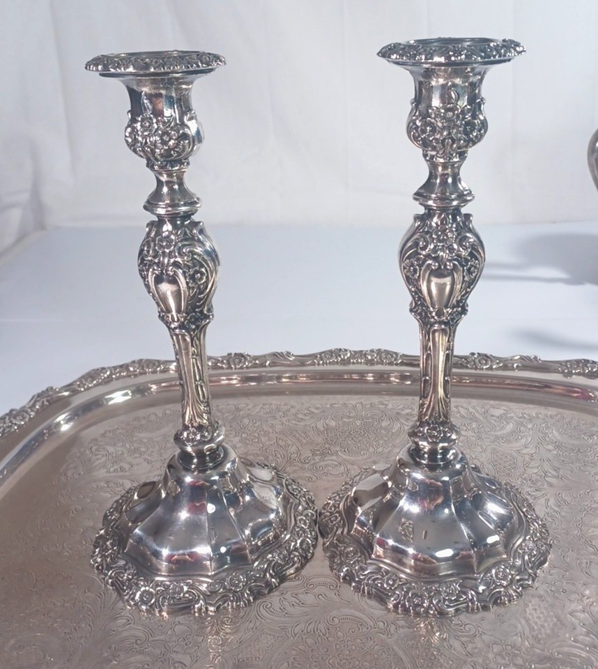 International Silver Countess Tea Coffee Service 7 Pc Set With Rare Candlesticks