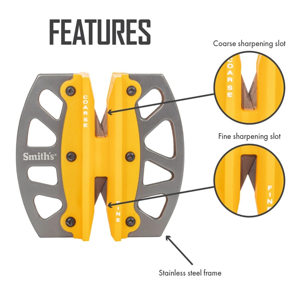 Smith's Caprella 2-Step Pull-Through Knife Sharpener - 20° Angle, SS – 51176