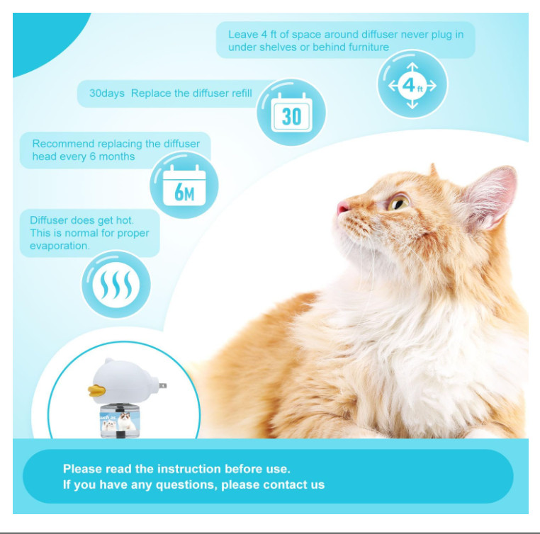 Duasdne Cat Calming Diffuser 2 Pack Cat Pheromones Calming Diffuser Refill Helps
