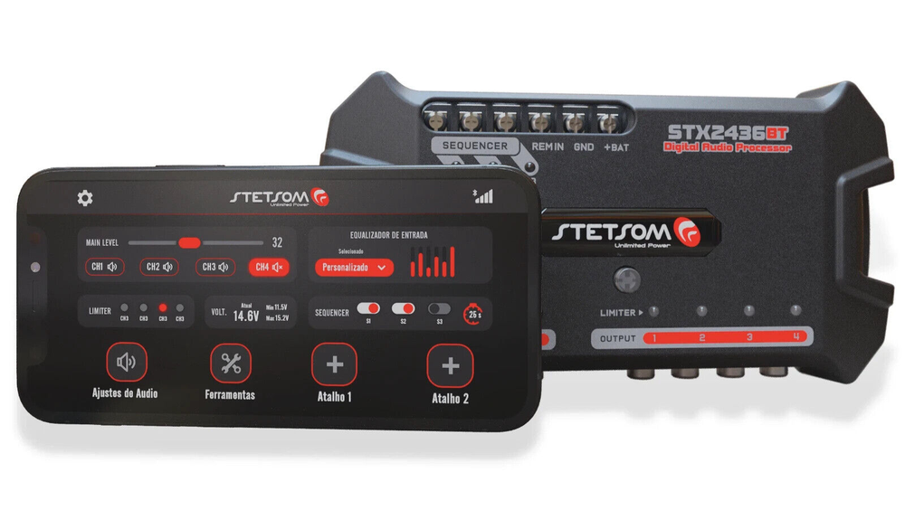 Stetsom STX2436BT Bluetooth Equalizer / Crossover 4 Output Channel with Full DSP