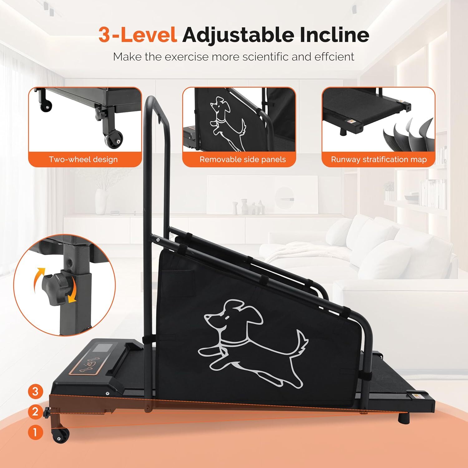 Dog Treadmill for Small to Medium Dogs – Pet Running Machine LED Display, Quiet