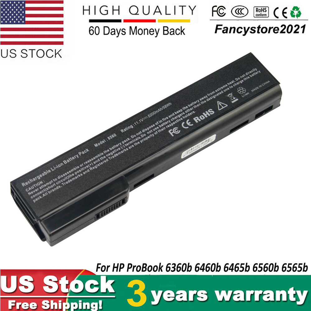Battery For HP ProBook 6360b 6460b 6465b 6470b 6475b 6560b 6565b 6570b 8460P US