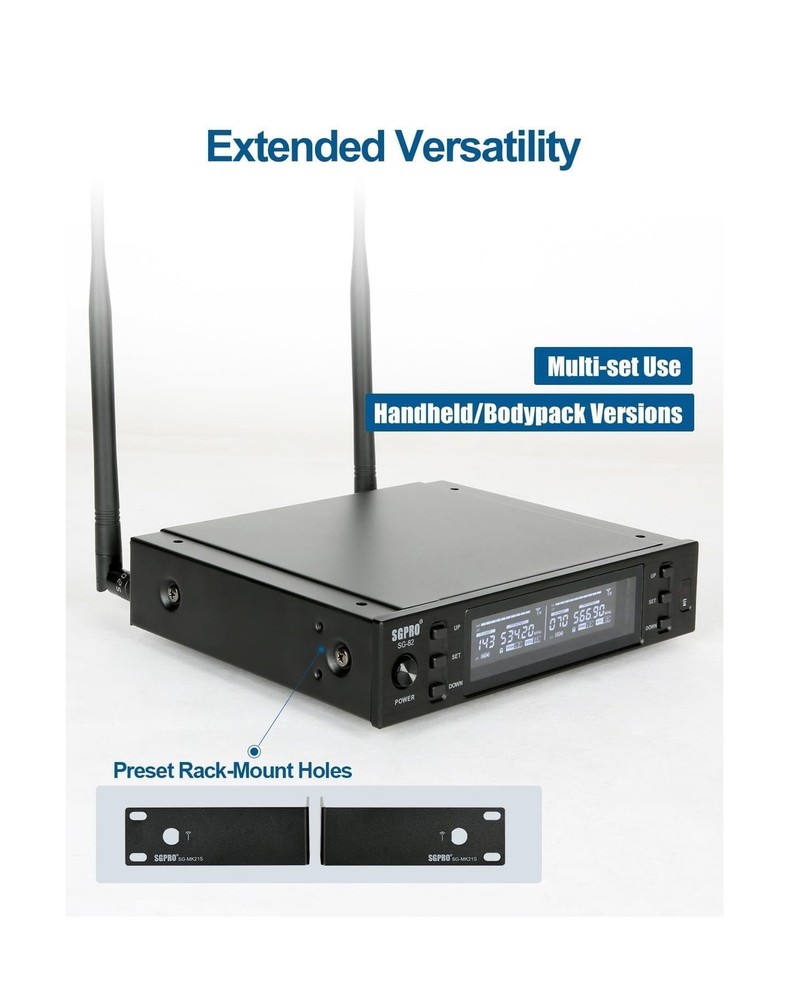 Dual Wireless Microphone System - Metal Handheld Mics & Receiver, Adjustable ...