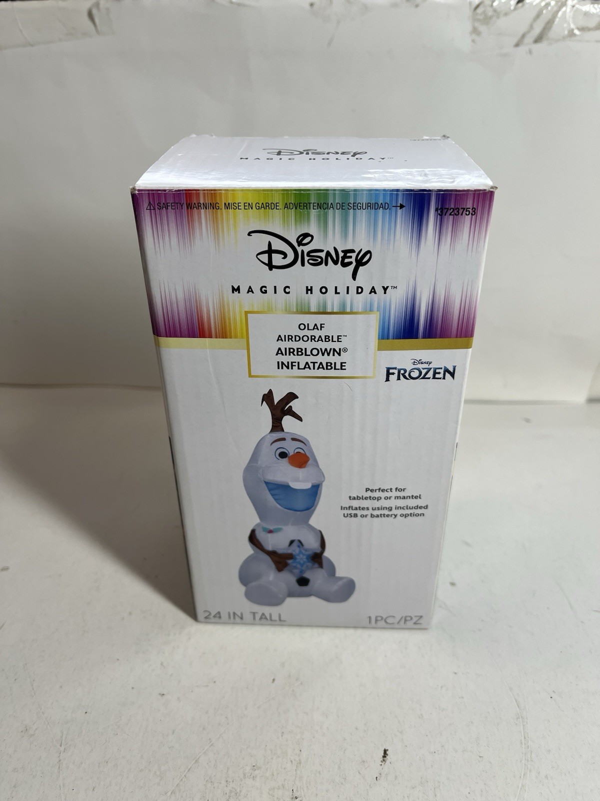 Gemmy Disney Magic Holiday Olaf Frozen Airdorable Airblown Inflatable Tabletop