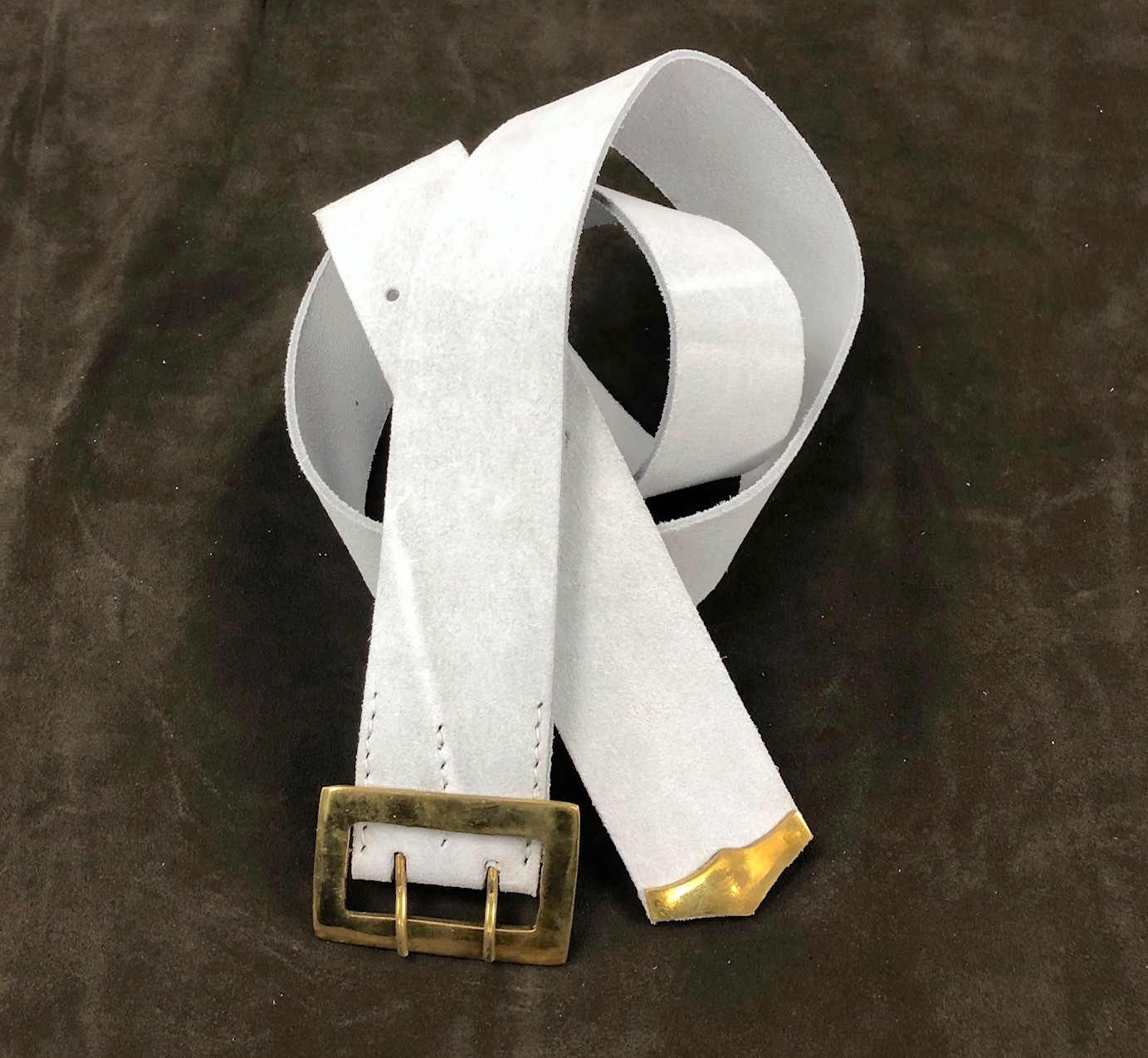 White Buff Leather Cavalry Carbine Sling with Clip