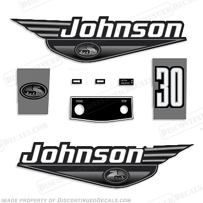 Fits Johnson 30hp Decals - 1999 - 2000 - Black