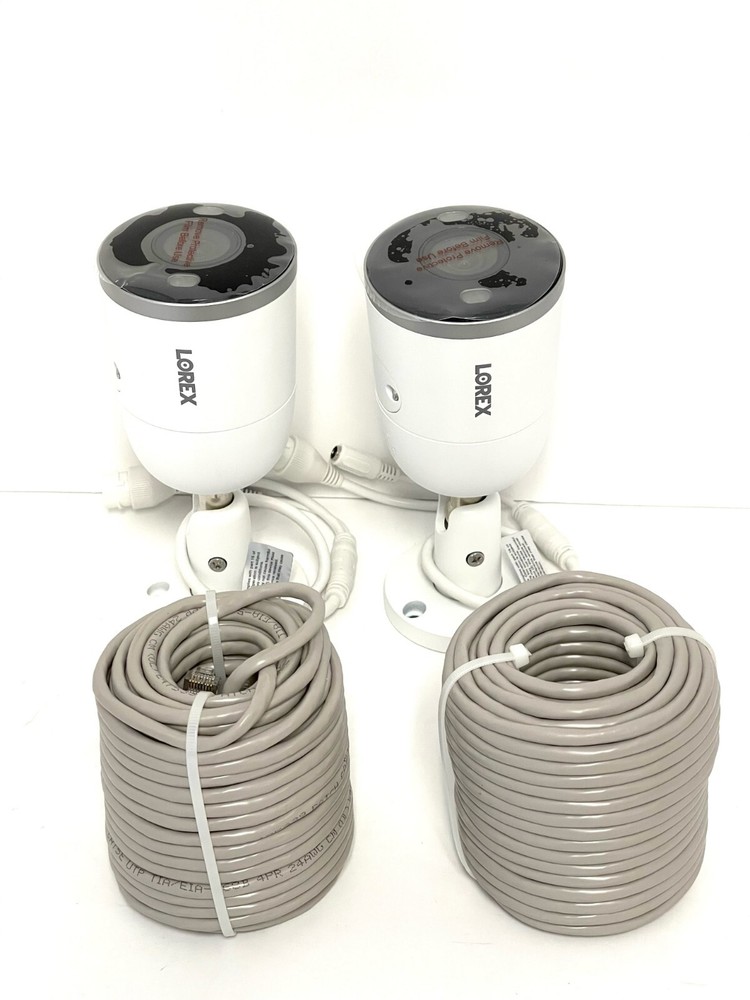 LOREX E892AB-Z 4K Ultra HD Smart Deterrence IP 2 X Camera + cable w/Smart Motion