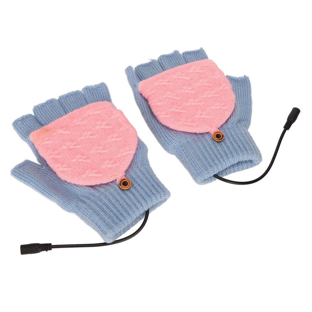 USB Heating Full Finger Half Fingerless Double Sided Heating Soft Hand
