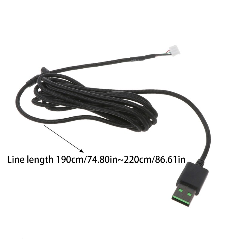 Durable Nylon Braided Line USB Mouse Cable Replacement Wire For DeathAdder