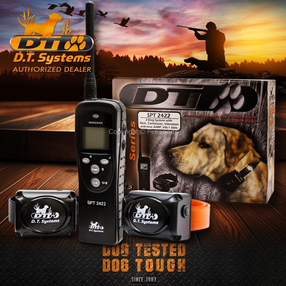 DT Systems SPT2422 Super Pro e-Lite Long Range Remote 2-Dog Training Collars