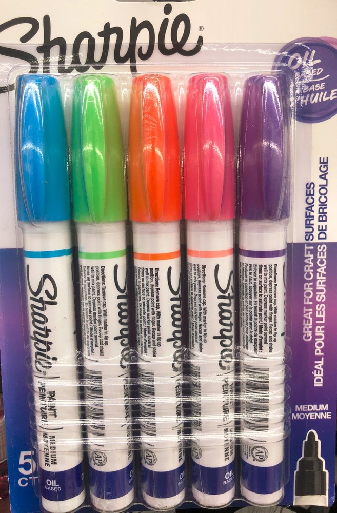 Sharpie Paint Oil Based 5 Pack Markers Medium Assorted Colors NEW NIB