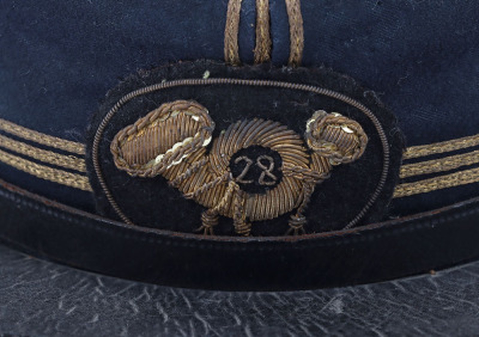 Civil War Union Chasseur Officer Kepi–28th Infantry, Major’s Bullion Insignia