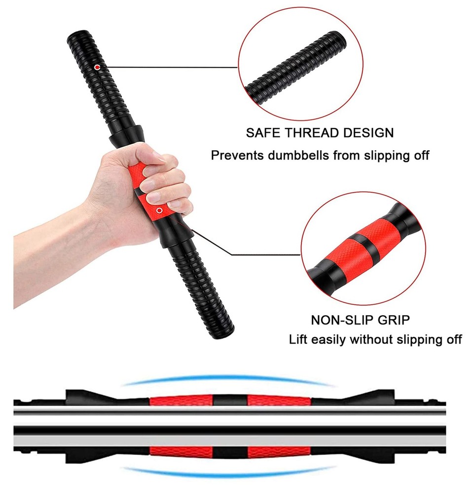 Dumbbell Bars Adjustable Weight Set Barbell Lifting - 2 x 40CM-3PCS