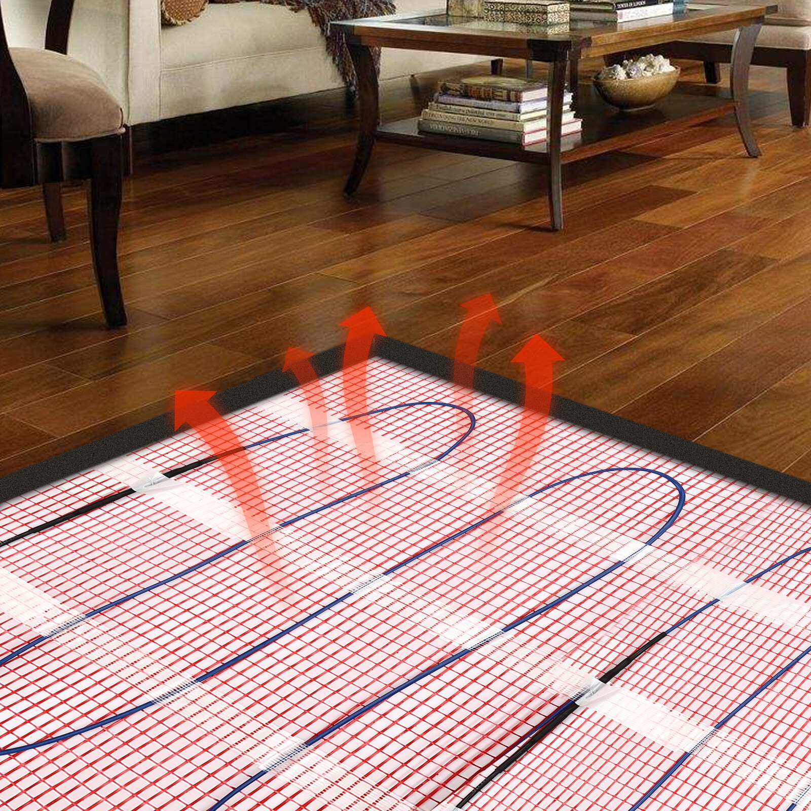 120V Smart Heat Mat Kit Floor Heating System Heating Floor Mat 6.56x1.64ft