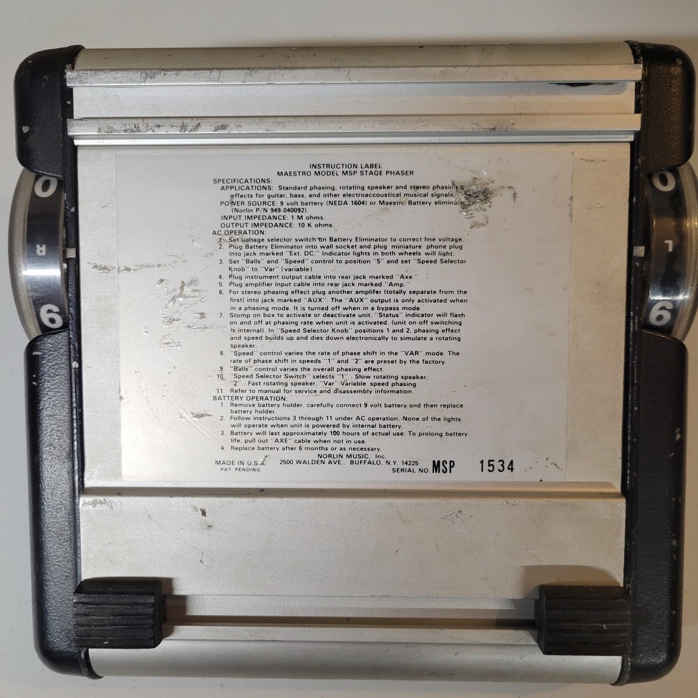 Maestro MSP Stage Phaser 1970’s Bob Moog Designed