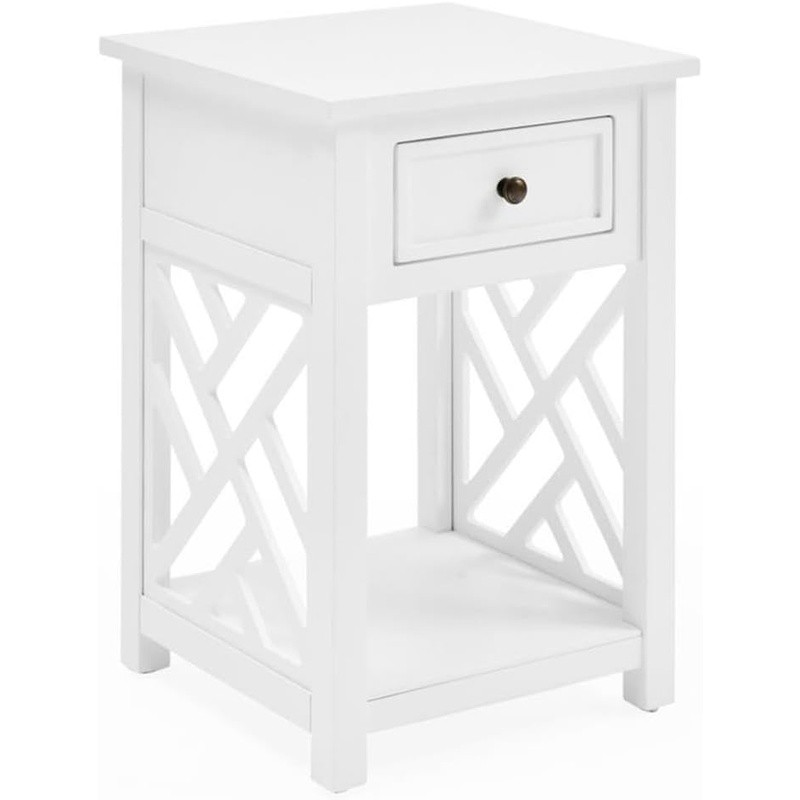 Coventry Wood End Table W/ Drawer & Shelf Modern Versatile Storage Solution New
