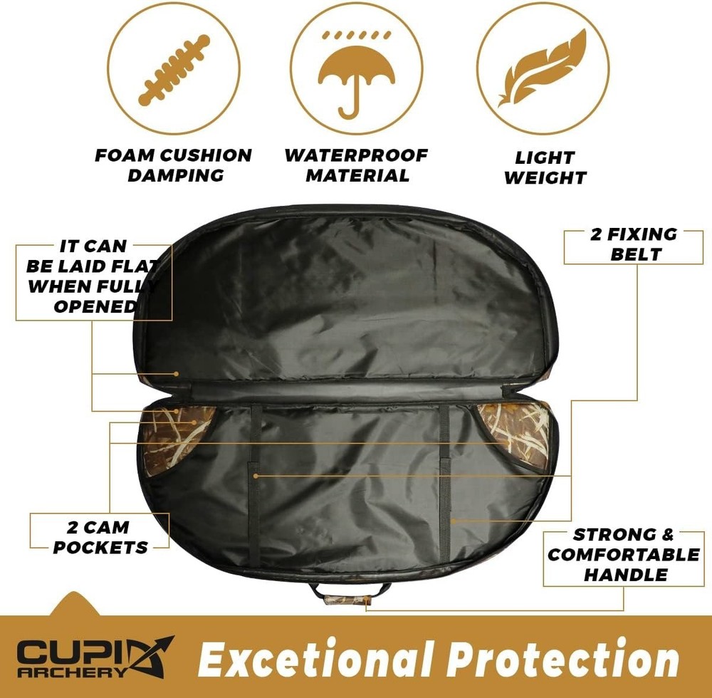 Compound Bow Case Soft Lightweight Bow Bag with Arrow Pocket Backpack Straps