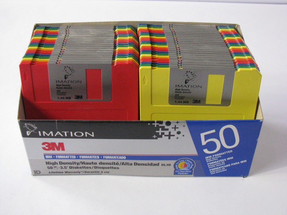 42pc Lot Set Count Pack 3M Imation IBM Formatted 3.5" Floppy Diskettes Rainbow