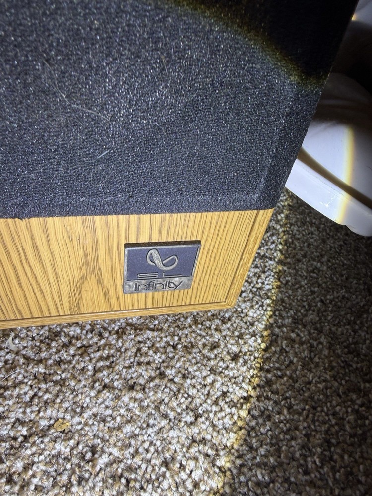 INFINITY SL40 TOWER SPEAKERS SOLID OAK VERIFIED WORKING SOUND SYSTEM Vtg Speaker