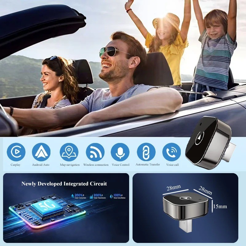 2025 USB Wireless CarPlay Adapter For iPhone Apple Wireless Dongle Plug ＆ Play