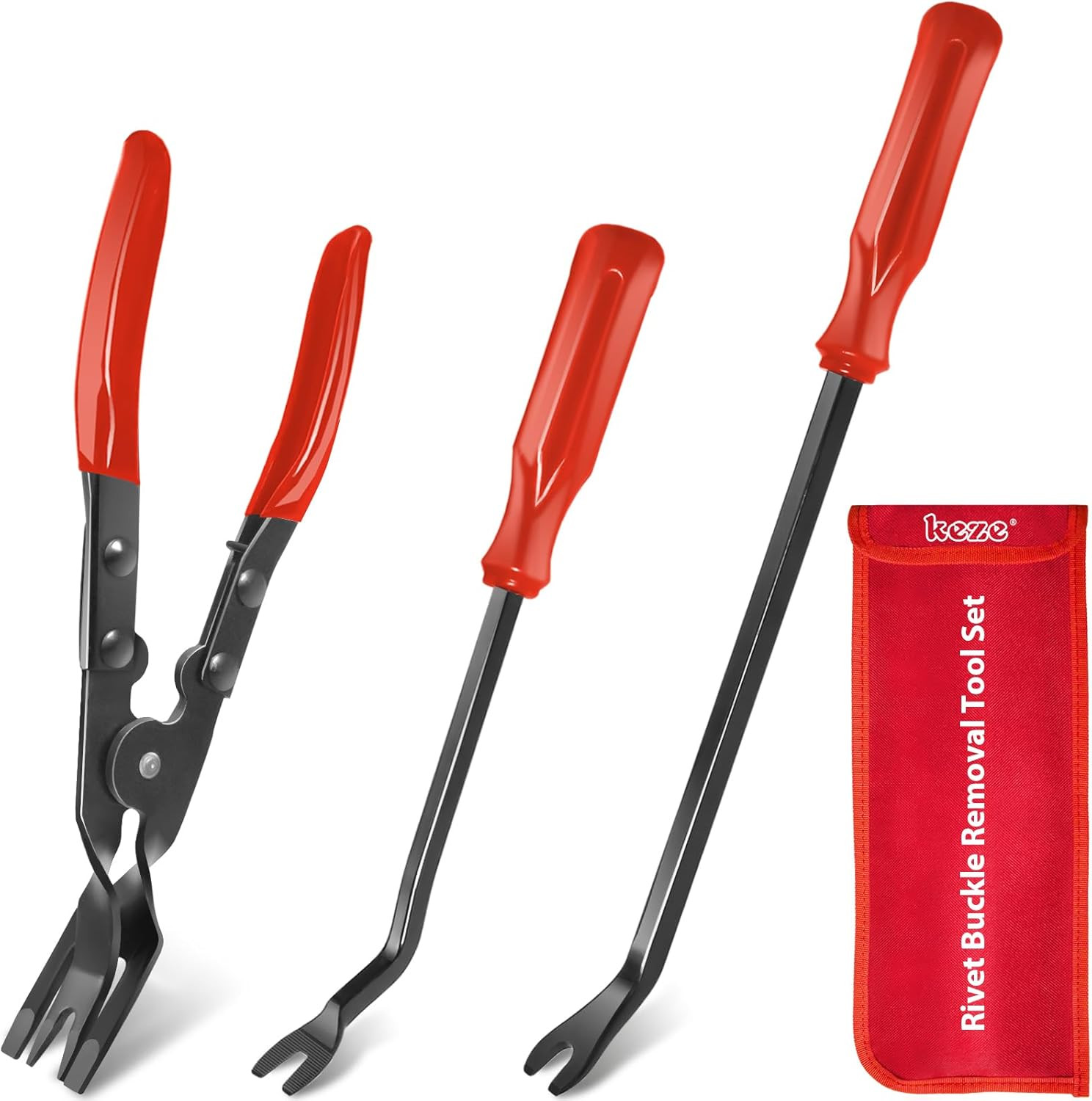 3 Pcs Auto Clip Pliers Set and Fastener Remover,Car Trim Rivet Removal Pry Tool