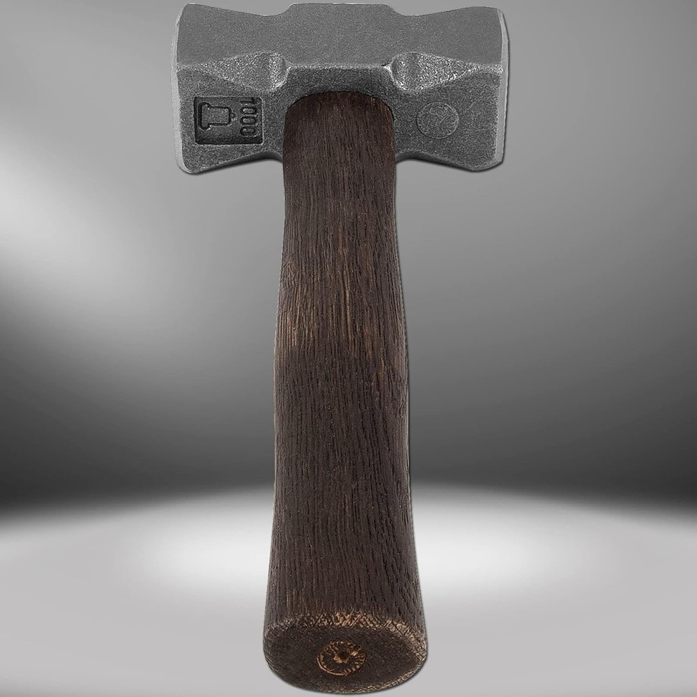 2.2LB Forging Square Hammer w/Double Faces for Farrier Bladesmithing Blacksmith
