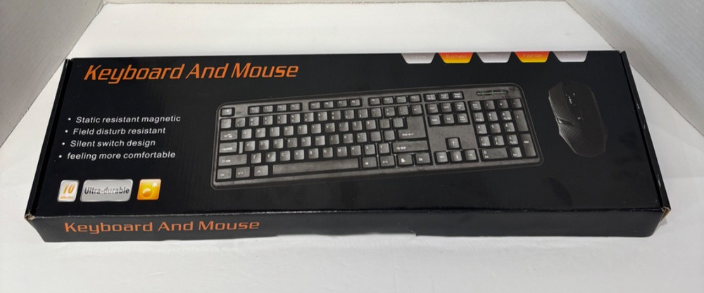 USB Wired Computer Keyboard w/ Numeric Keypad & USB Wired Mouse for PC Desktop