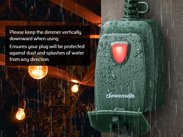 DEWENWILS Outdoor Dimmer for String Lights, Remote Control, Weatherproof, 100FT