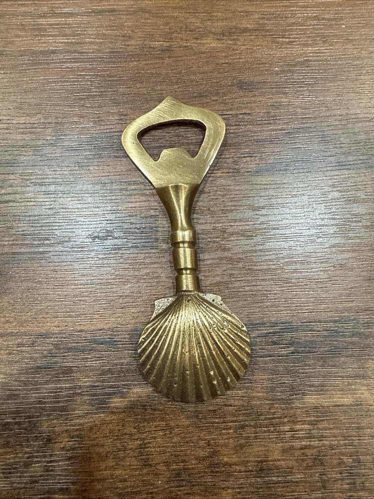 Solid Brass Sea Shell Bottle Opener 4.5”
