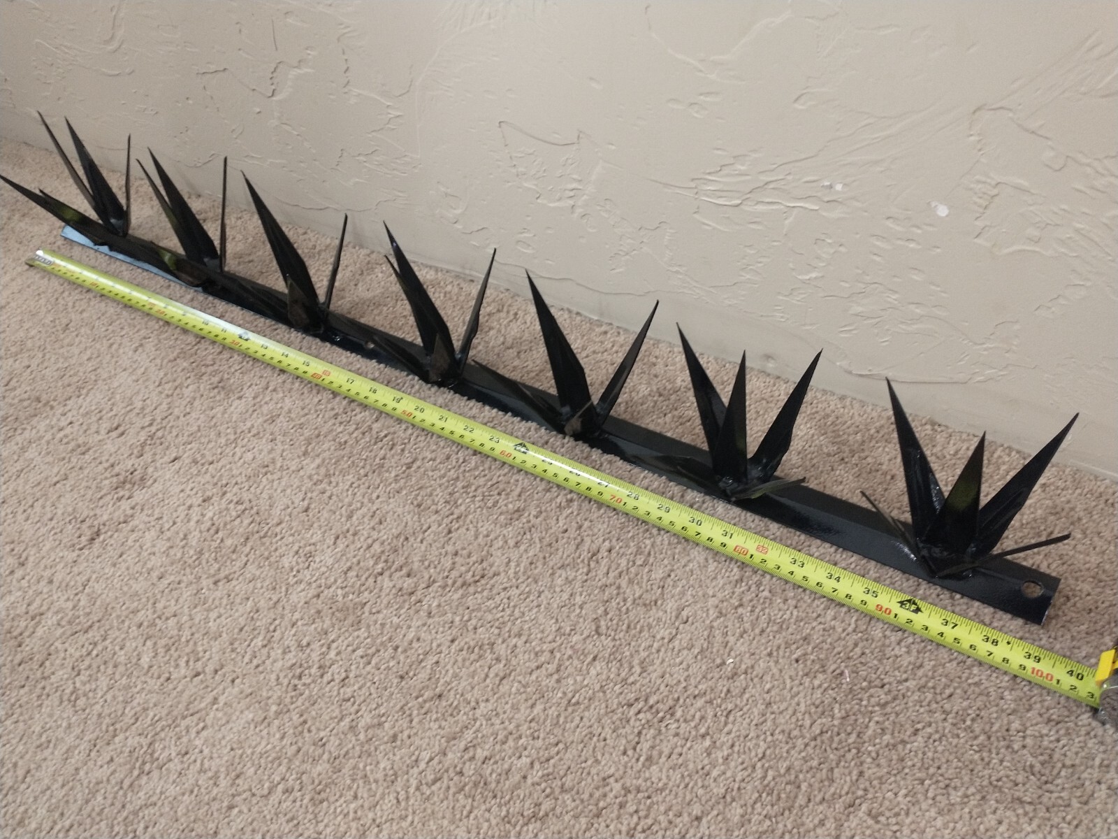 5 pc, 16.25 ft long, Steel Security Wall Spikes, Anti-Climb Metal, 5" tall