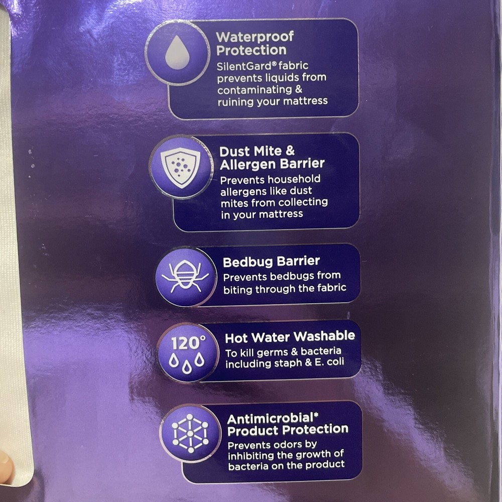 ALLEREASE Zippered King Mattress Protector - Complete Allergy Protection NEW