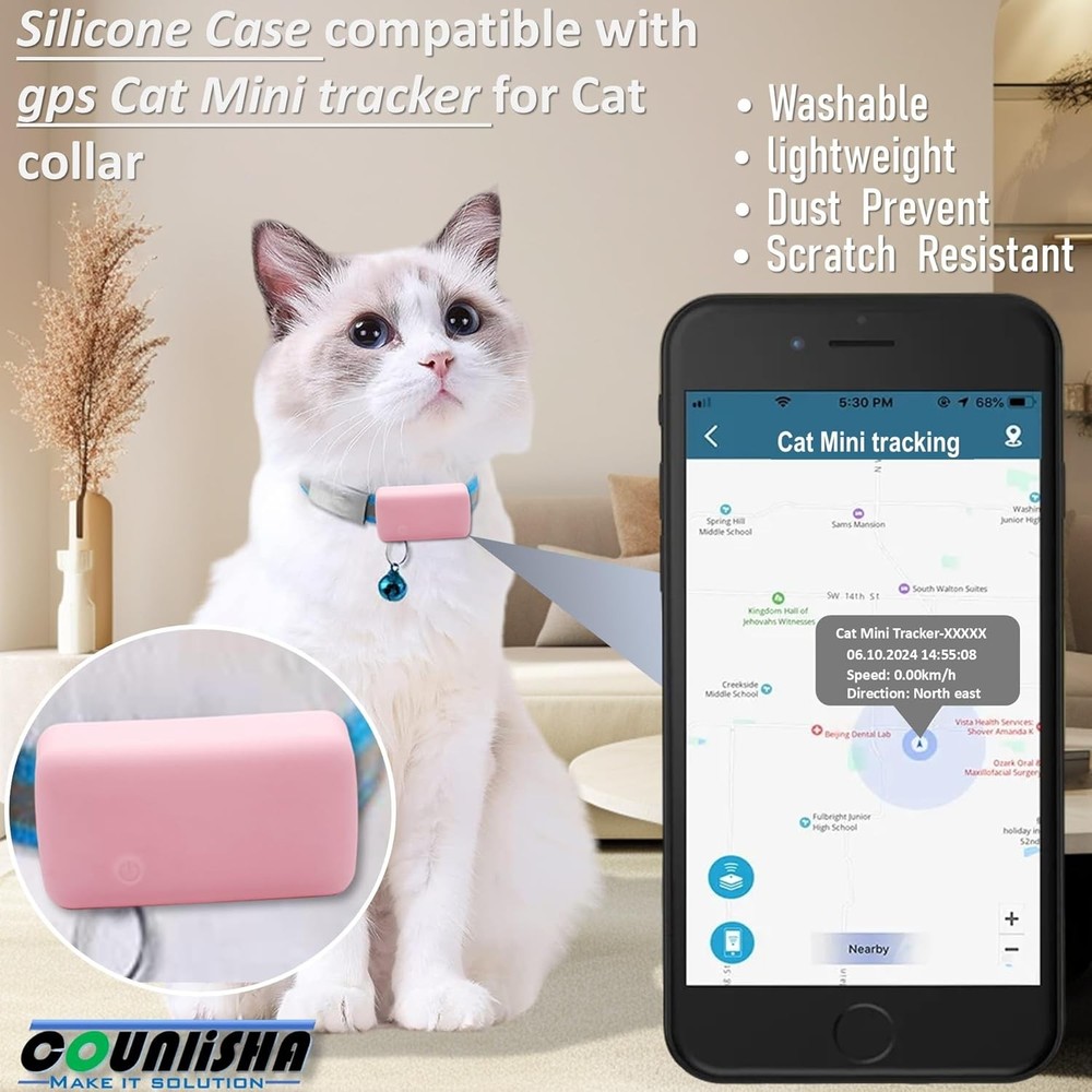 2 Pack Silicone Holder Compatible for Tractive cat Mini Tracker,Rubber
