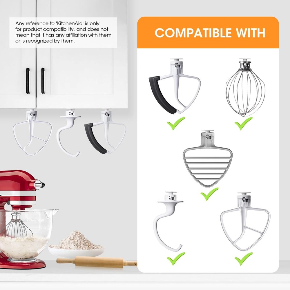 AIEVE 4 Pack Stand Mixer Attachment Holders Compatible with Kitchenaid White