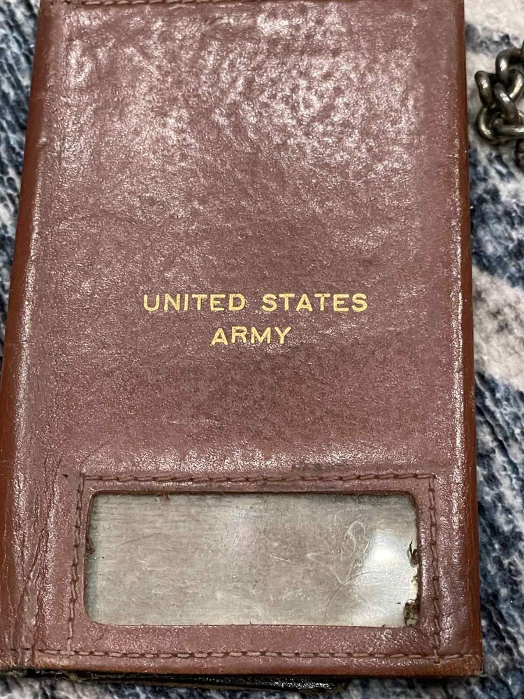 WW2 WWII US Army Grouping Documents & Sterling Silver ID Bracelet Newell Herrick