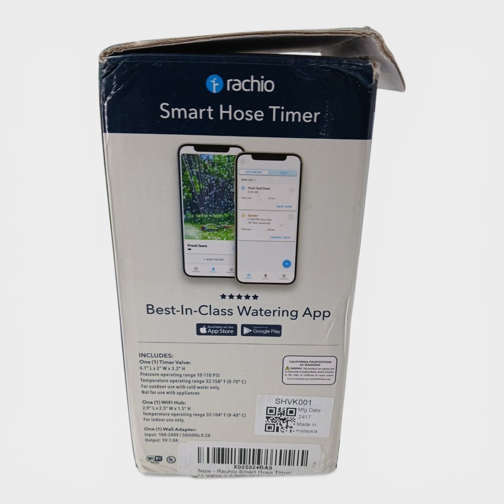 Rachio Smart Hose Timer, 1 Valve + 1 WiFi Hub (Untested)