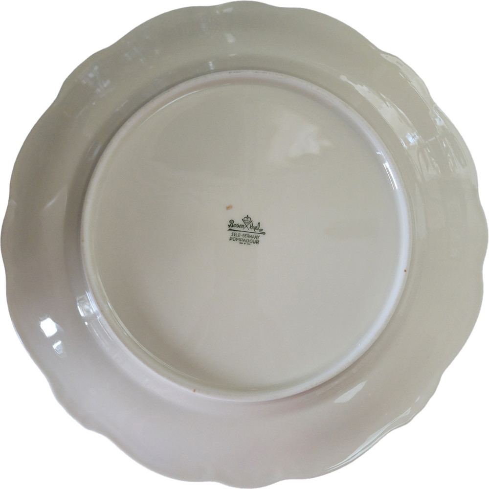 Rosenthal Pompadour Ivory Moss Rose Dinner Plate