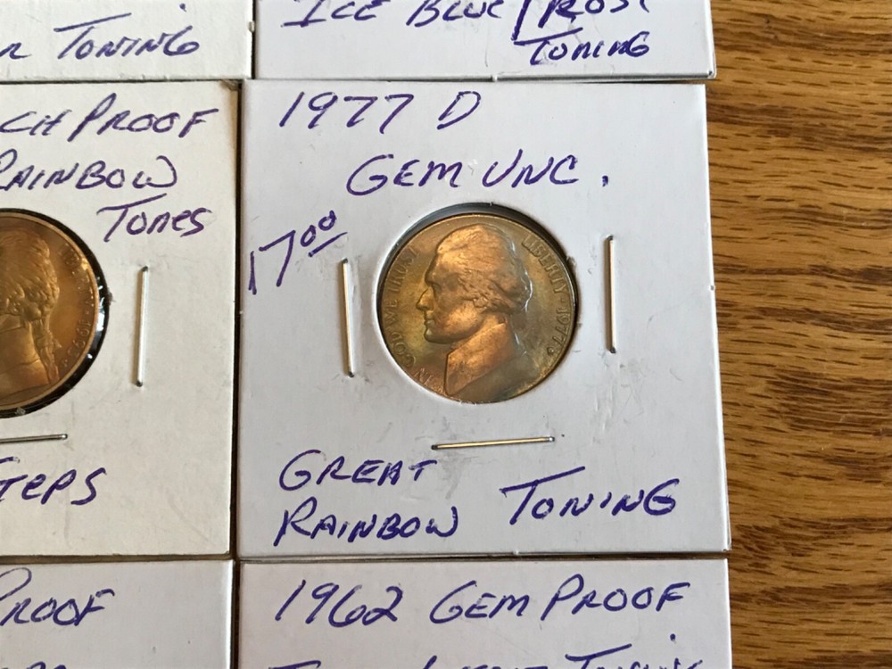 toned Jefferson Nickels