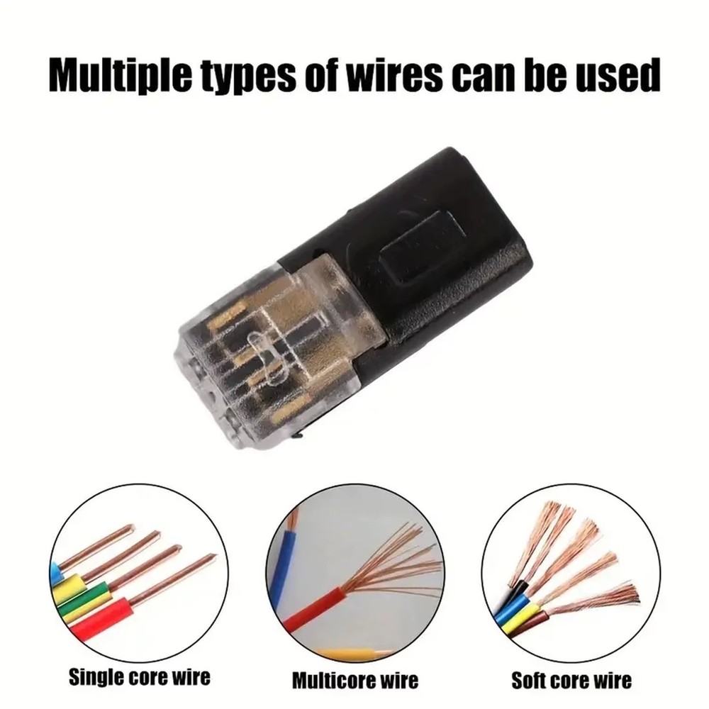100PCS 2-Pin 2-Way LED Wire Connectors Locking Plug Cable Terminals