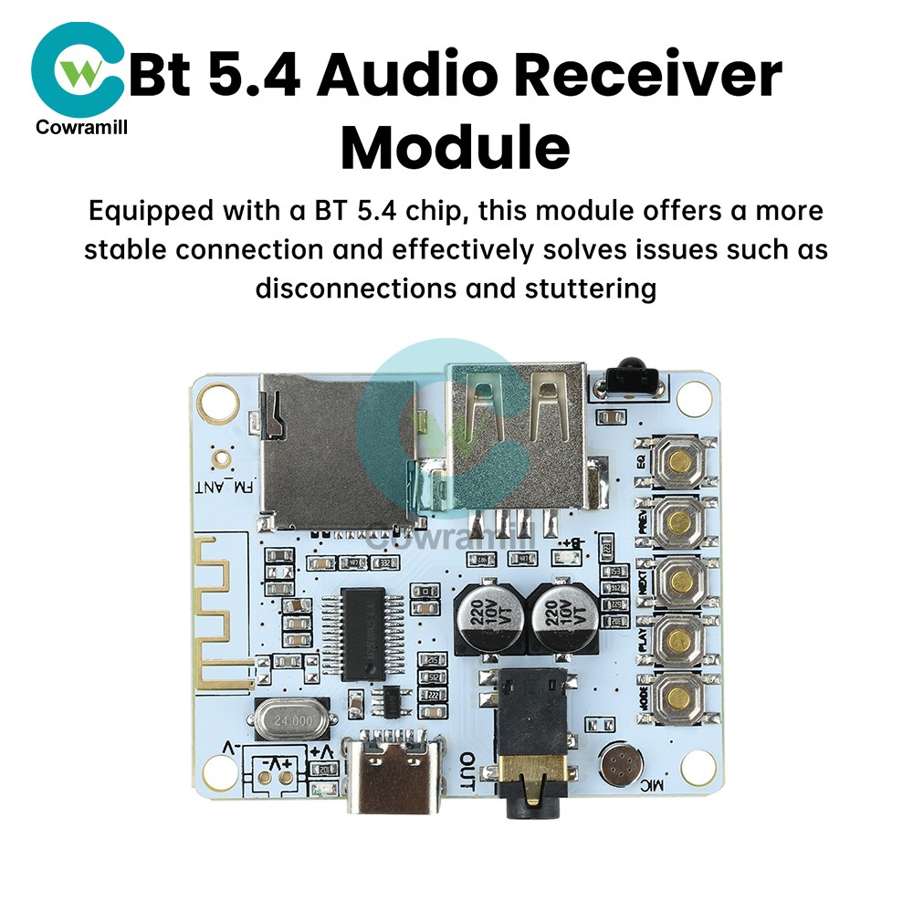 Bluetooth 5.4 Audio Receiver Board mp3 Lossless Decoder Decoding Module Type C