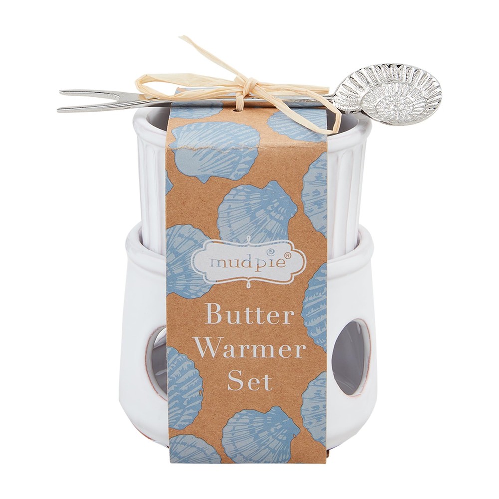 Mud Pie Butter Tidbit Warming Stand White 4 Inch Standard Functional Textured