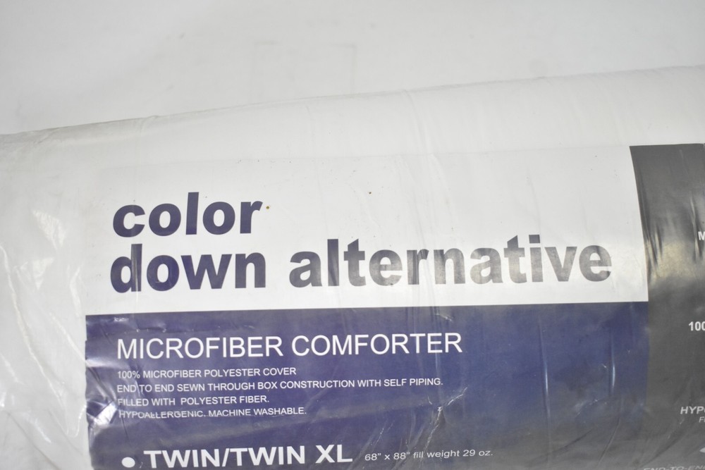 Color Down Alternative 100% Microfiber Comforter Full/Queen 88" x 88" White