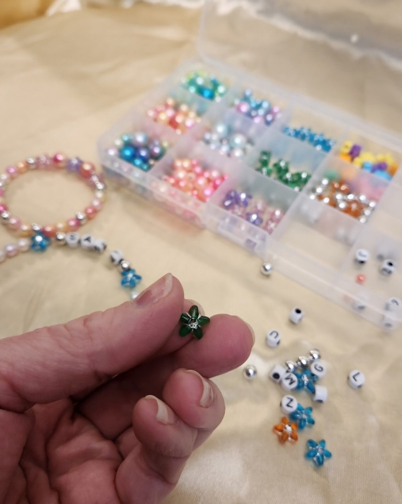 Personalized Kids DIY Stretchy Bracelet Kit - Craft Kit, Activity Box, Gift
