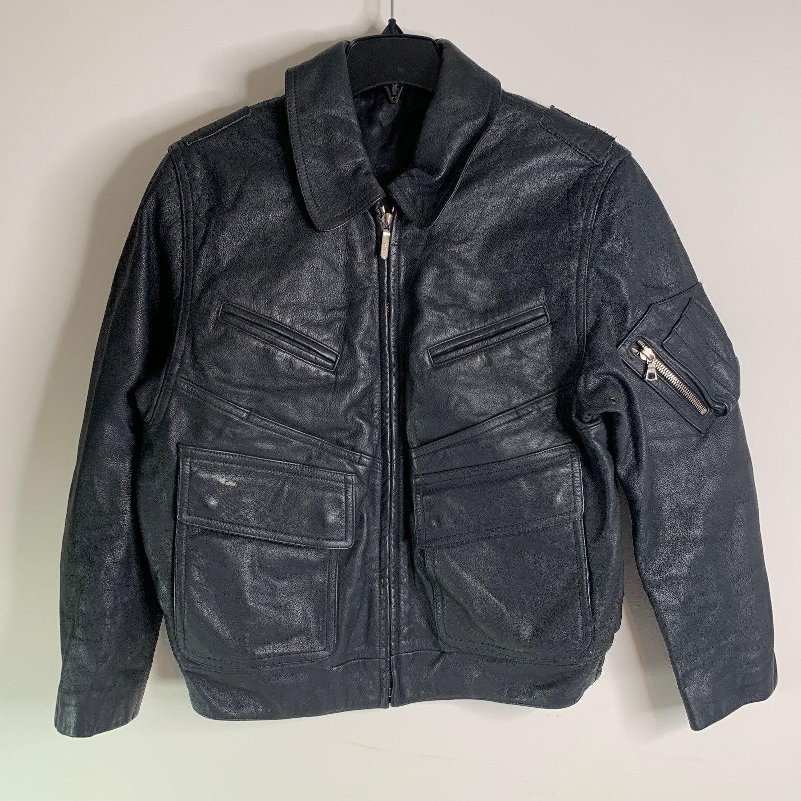 Spieth & Wensky German Polizei Police Leather Motorcycle Jacket RiRi Zip GR 42