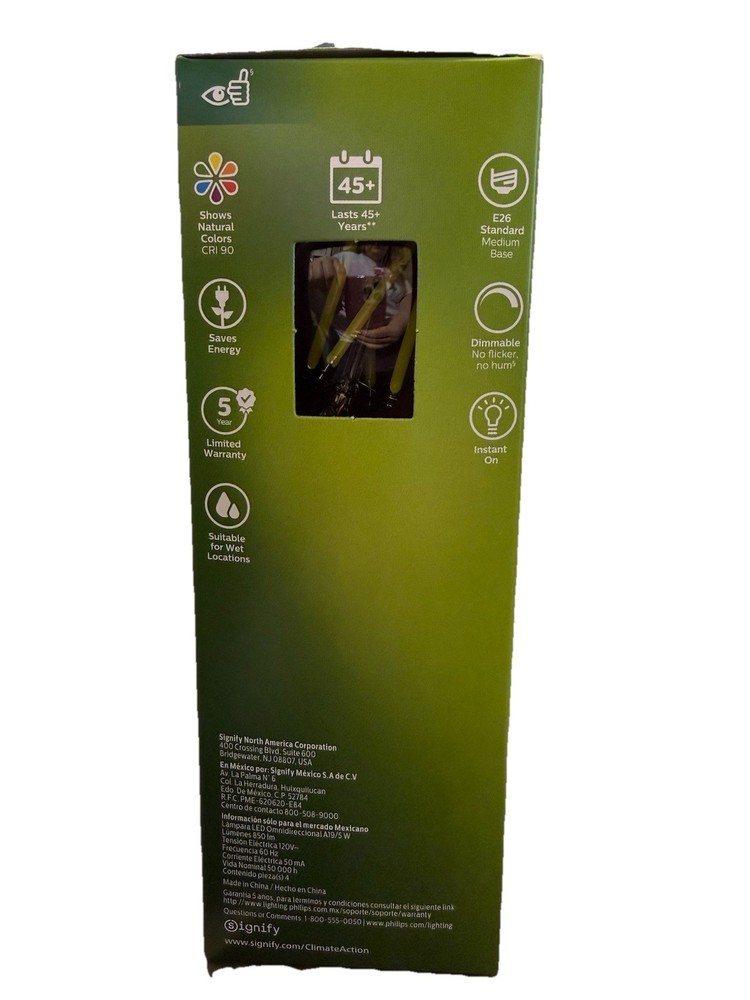 Philips Ultra Efficient 60W Equivalent Daylight A19 LED Bulb (4-Pack)