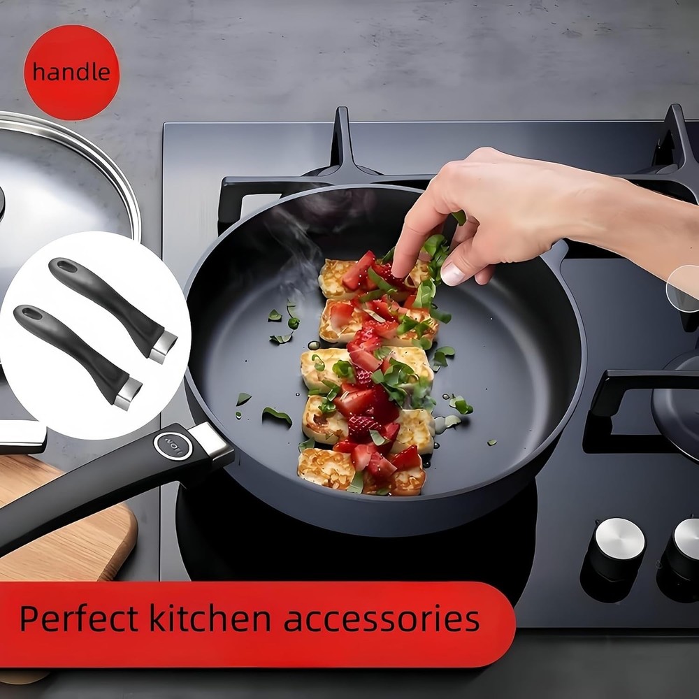 2Pcs Bakelite Pot Handle Black Scald-Proof Long Handle Grip Replacement, with...