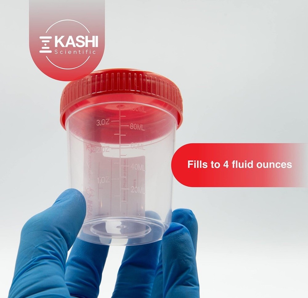 New-KASHI 100mL Tamper Evident Specimen Collection Cup.