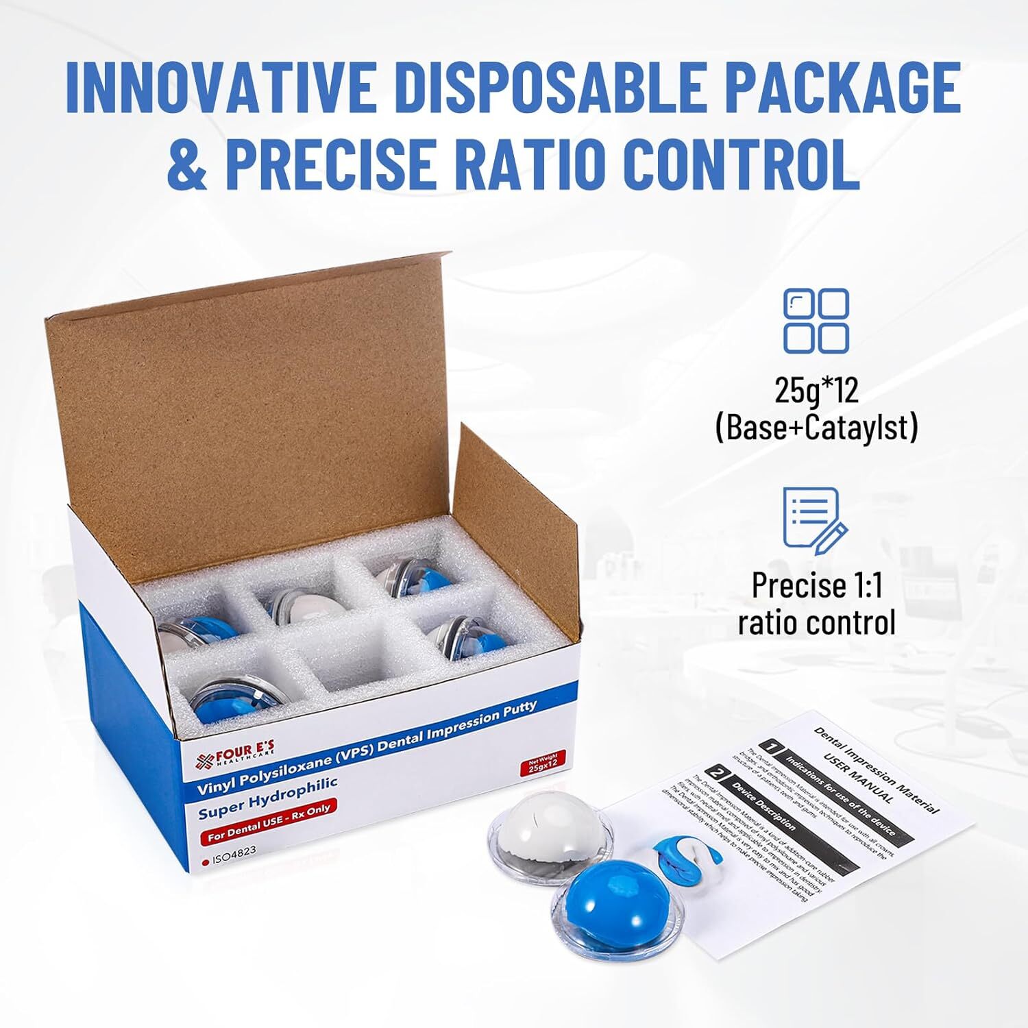 12x 25g New Dental Putty Fast Set PVS VPS Impression Silicon Material Mint Base