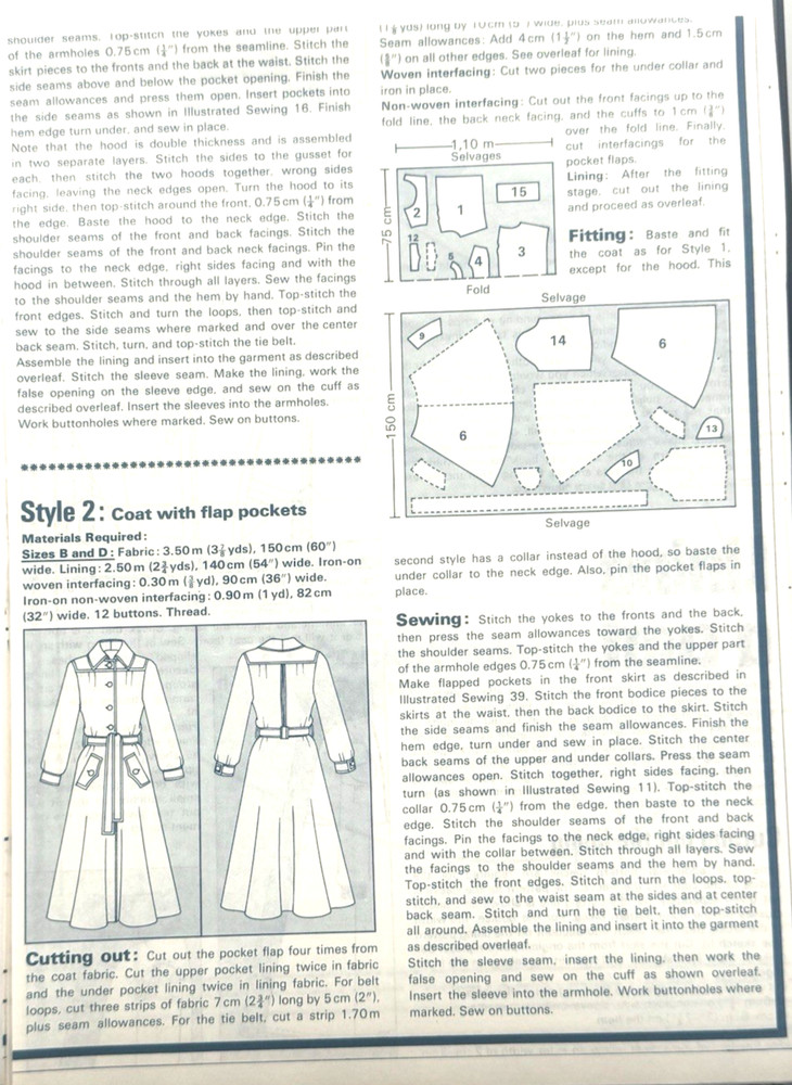 Dressmaking Pattern #39 - Flared Coats (Various Sizes) New
