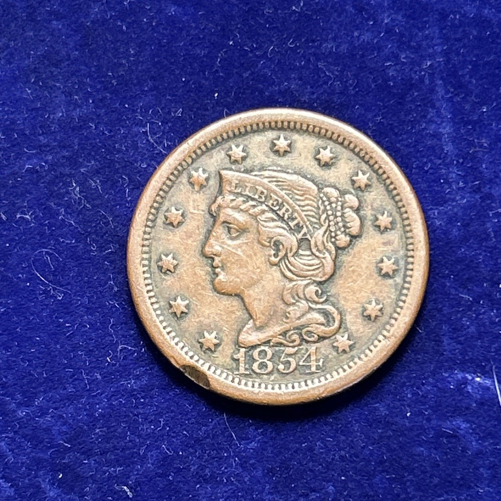 1854 LARGE CENT XF DETAILS QA3087